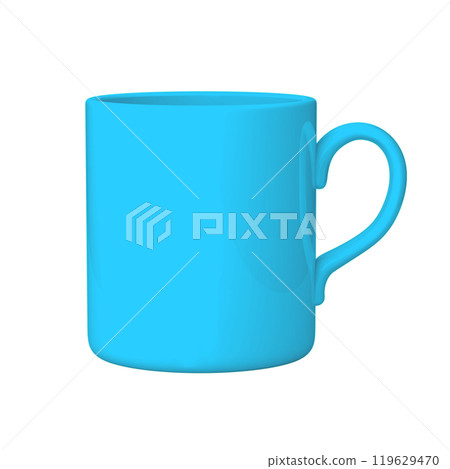 Blue coffee or tea mug, 3D illustration Blue coffee or tea mug, 3D illustration 119629470