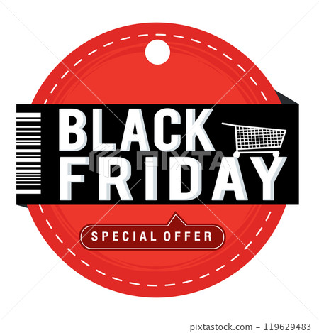 Black Friday sale tag with special offer and discount, Vector Black Friday sale tag with special offer and discount, Vector 119629483