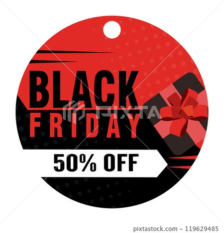 Black Friday sale tag with special offer and discount, Vector 119629485