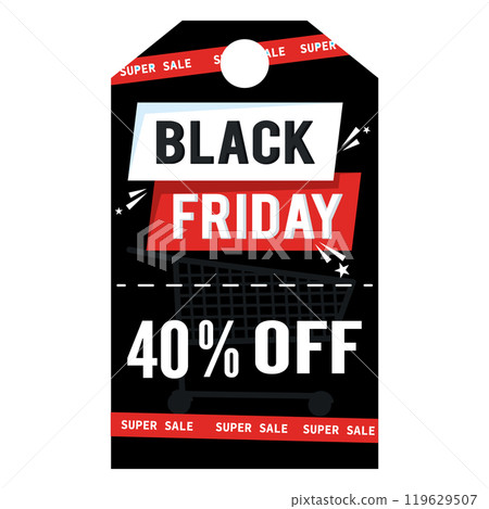 Black Friday sale tag with special offer and discount, Vector Black Friday sale tag with special offer and discount, Vector 119629507