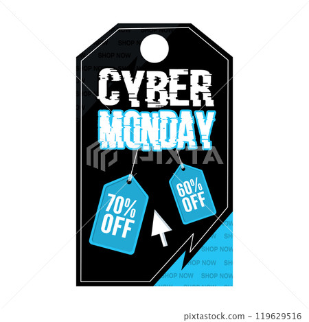 Cyber Monday sale tag with discount, Vector Cyber Monday sale tag with discount, Vector 119629516
