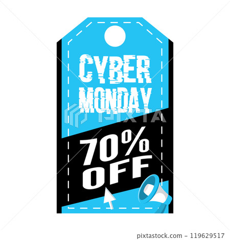 Cyber Monday sale tag with discount, Vector Cyber Monday sale tag with discount, Vector 119629517