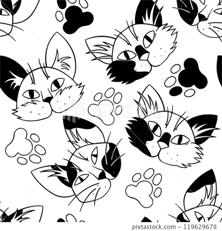 seamless pattern with cat masks for quadrober. quad training clothing, print seamless pattern with cat masks for quadrober. quad training clothing, print 119629678