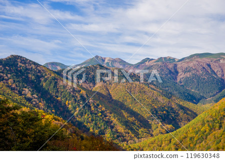 從上高地乘鞍超級林道看到秋天的乘鞍山 從上高地乘鞍超級林道看到秋天的乘鞍山 119630348