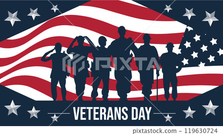 Veterans Day. honor heroes, Holiday concept. Template for background, banner, card, poster with text inscription. 119630724