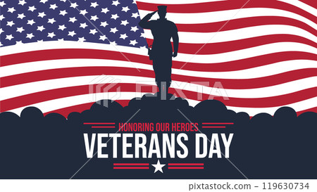 Veterans Day. honor heroes, Holiday concept. Template for background, banner, card, poster with text inscription. 119630734