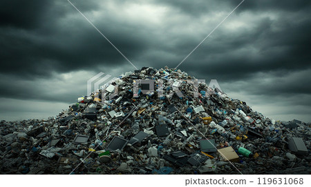 A huge pile of garbage symbolizing environmental issues 119631068