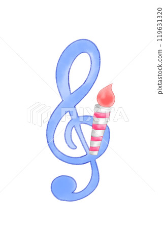 Musical note with candle 119631320