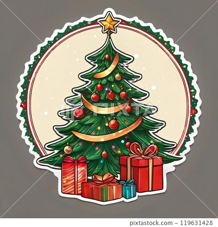 聖誕禮物和樹圖 119631428