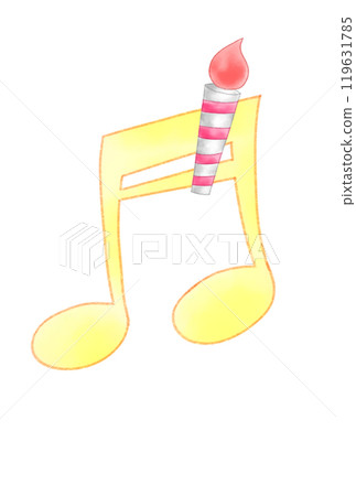 Musical note with candle 119631785