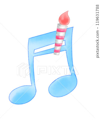 Musical note with candle Musical note with candle 119631788