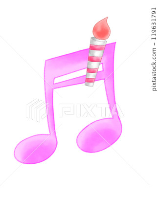 Musical note with candle 119631791