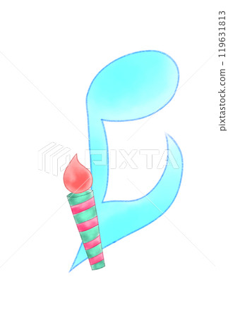 Musical note with candle 119631813