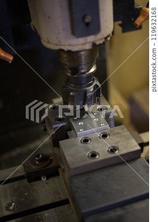 Cutting process in a machining center Cutting process in a machining center 119632168