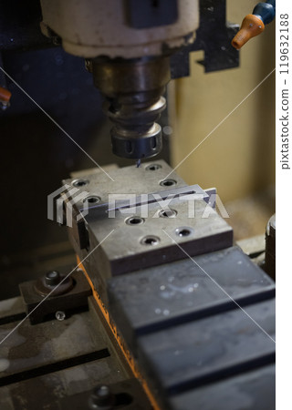 Parts machining at a machining center 119632188