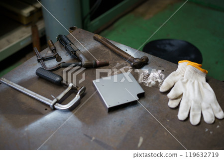 Stainless steel parts are welded using TIG welding Stainless steel parts are welded using TIG welding 119632719