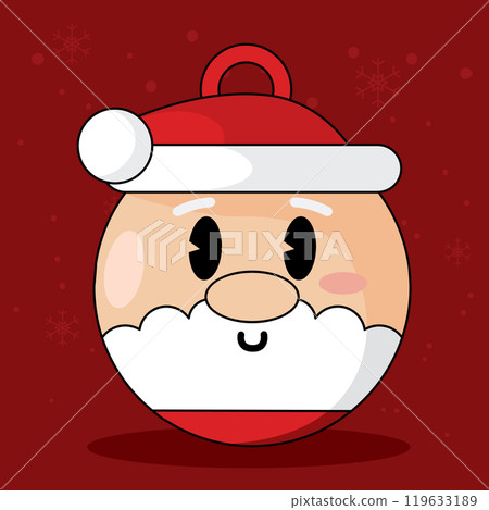 Santa Claus face ornament with cheerful expression, Vector 119633189
