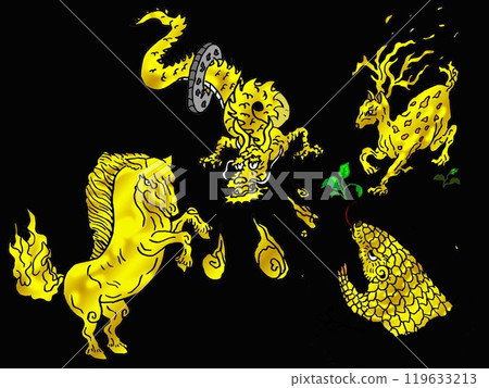 Taiwanese monsters: 4 monsters that will improve your fortune (black background) They are kind to people and will improve your fortune Taiwanese monsters: 4 monsters that will improve your fortune (black background) They are kind to people and will improve your fortune 119633213