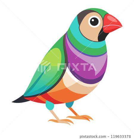 gouldian finch flat style isolated on white background 119633378