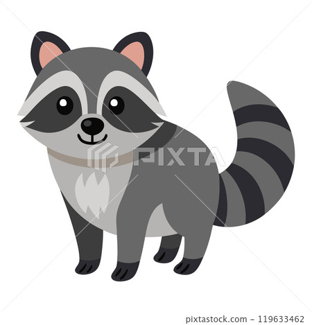 raccoon flat style isolated on white background raccoon flat style isolated on white background 119633462
