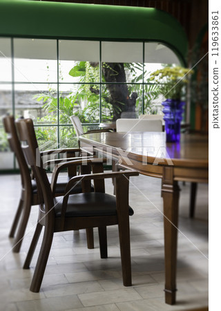 Beautiful coffee shop or cafe restaurant interior retro decoration Beautiful coffee shop or cafe restaurant interior retro decoration 119633861