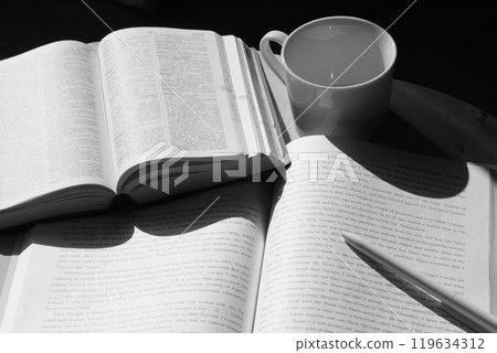 Image material for studying for exams and taking a break Image material for studying for exams and taking a break 119634312