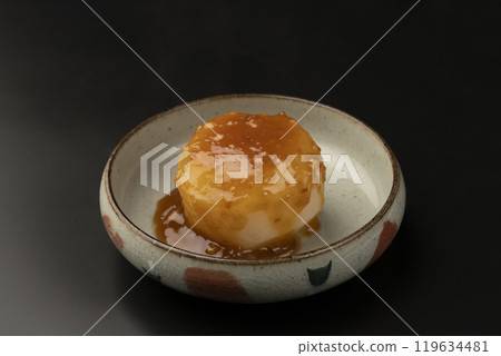Steamed radish Steamed radish with miso sauce 119634481