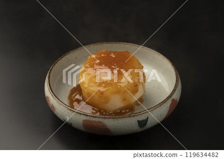 Steamed radish Steamed radish with miso sauce 119634482