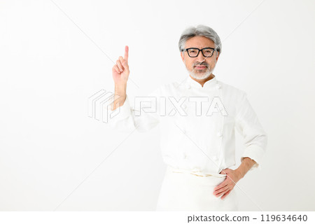 Chef wearing a cook coat 119634640