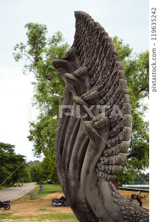 Angkor Wat Main Gate Naga Statue 1 Angkor Wat Main Gate Naga Statue 1 119635242