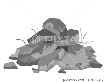 一堆混凝土碎石的插圖 119635347
