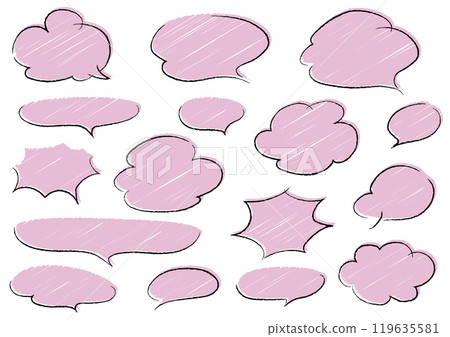 Handwritten speech bubble set (pencil style) Handwritten speech bubble set (pencil style) 119635581