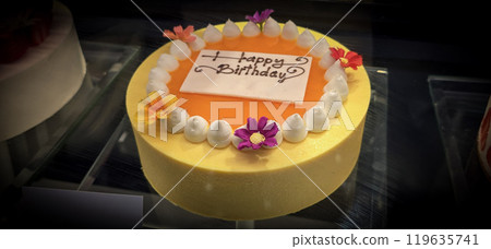beautifully crafted and very delicious colorful decorated baked sweet tasty party cakes or catering cakes for party, bar dessert selection with cake,catering banquet, coffee break buffet at a 119635741