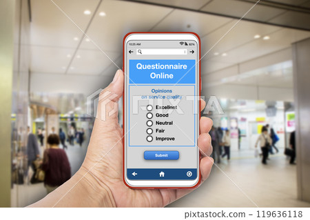 Online service satisfaction questionnaire on mobile phone. 119636118