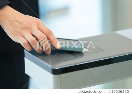 Security gate at hand 119636230