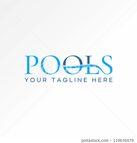 Logo design graphic concept creative premium vector stock image graphic text word initial Pools font swimming water Relate to swim monogram typography 119636878