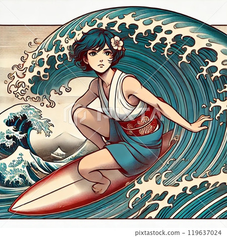surfing girl anime 119637024