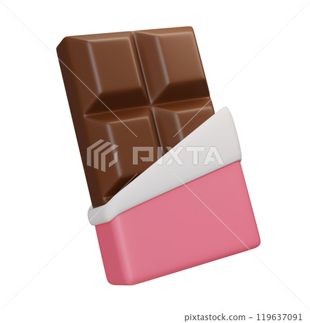 chocolates wrapped in pink wrapping paper 3D graphic 119637091