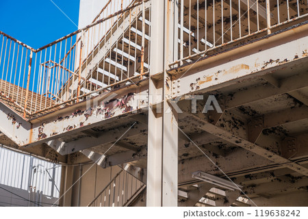 Emergency stairs - Paint peeling and lifting Emergency stairs - Paint peeling and lifting 119638242