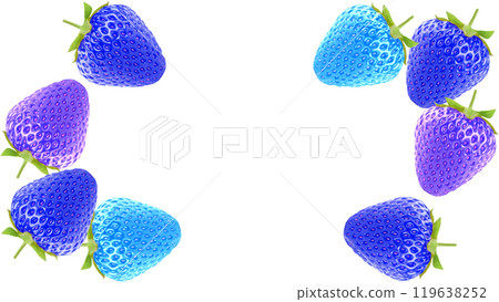 藍色草莓透明框 119638252