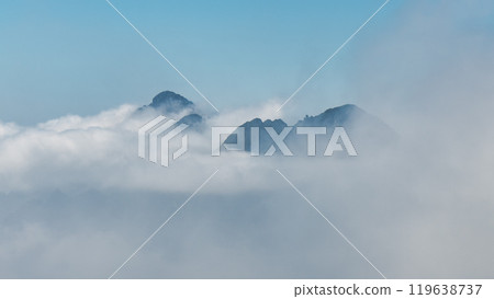Abstract landscape when fog enveloping the mountains Abstract landscape when fog enveloping the mountains 119638737