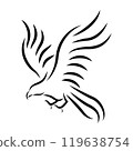 Line art vector logo of  flying eagle 119638754