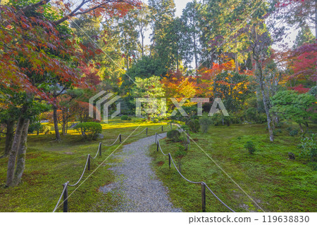 紅葉覆蓋的京都玄山總修院庭園 119638830