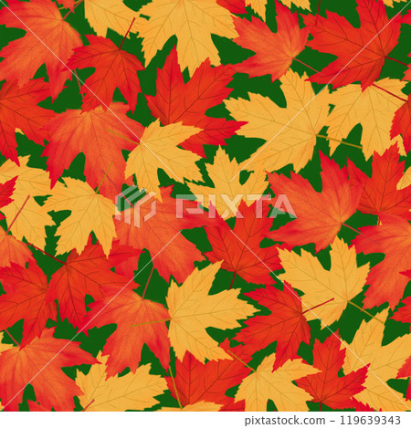 Hand-drawn seamless pattern of autumn maple leaves 119639343