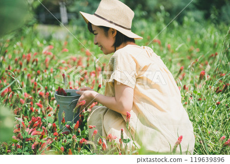 草莓蠟燭採花 119639896