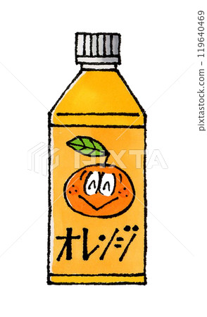 PET bottle of orange juice PET bottle of orange juice 119640469