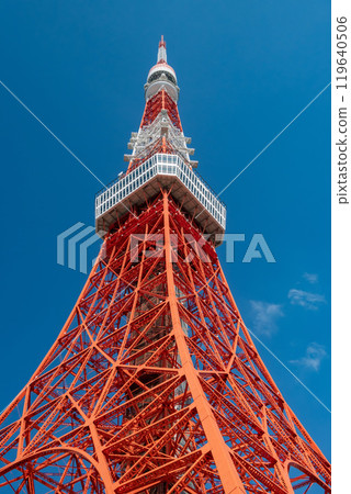Tokyo Tower looking up from the bottom Tokyo Tower looking up from the bottom 119640506