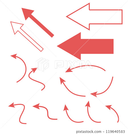 Set of simple red arrows 119640583