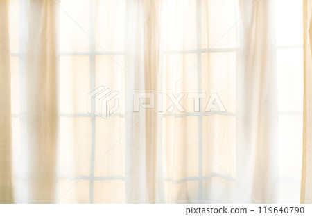 Curtains lace room morning light window 119640790