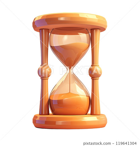3D hourglass on a transparent background. AI-generated item 119641304